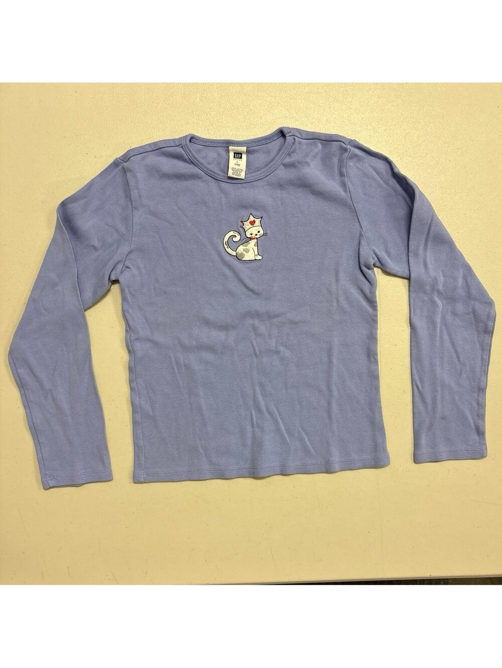 GAP Factory Store Girls Size L (10) Light Purple Cat Crown Long Sleeve Shirt